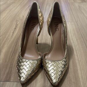 COPY - INC International Concepts Women's Gold Woven Heels